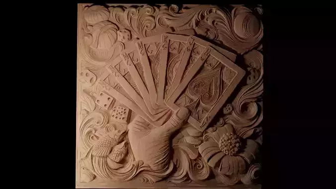 Playing Cards CNC 3d Print High Relief Sand Casting