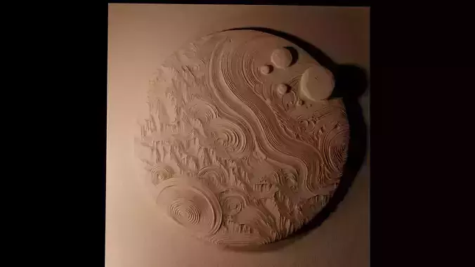 Planet 02 CNC 3d Print High Relief Sand Casting 3D print model