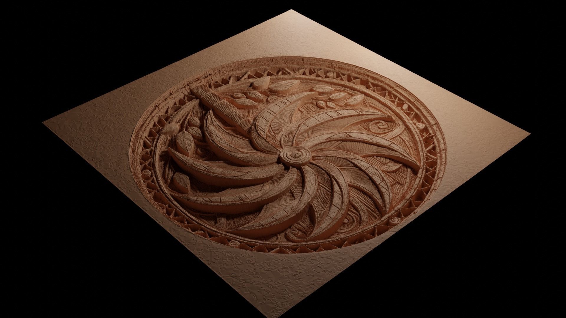 Pinwheel CNC 3d Print High Relief Sand Casting 3D print model_3