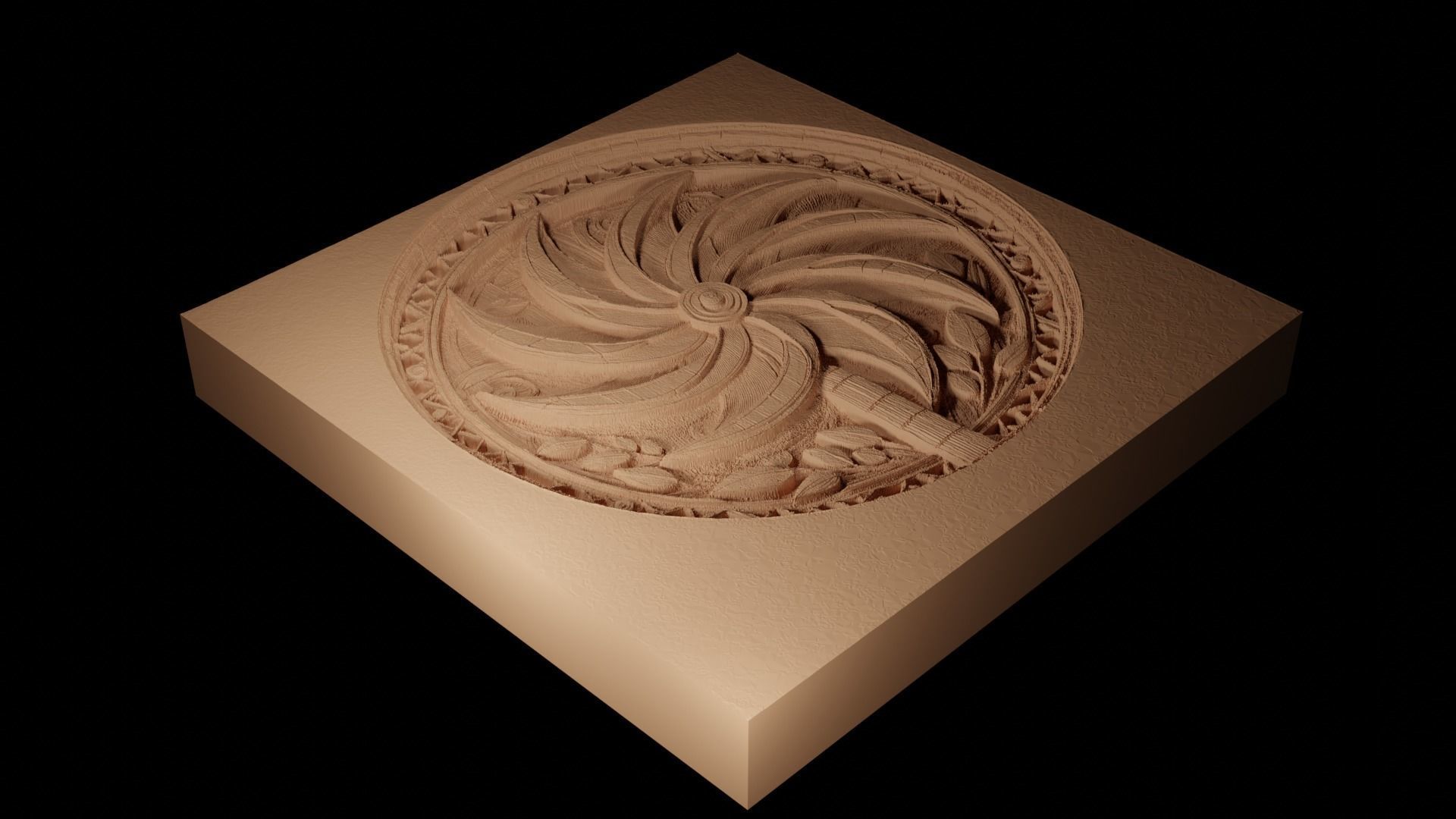 Pinwheel CNC 3d Print High Relief Sand Casting 3D print model_2