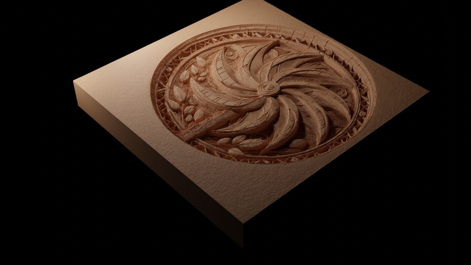 Pinwheel CNC 3d Print High Relief Sand Casting 3D print model_1