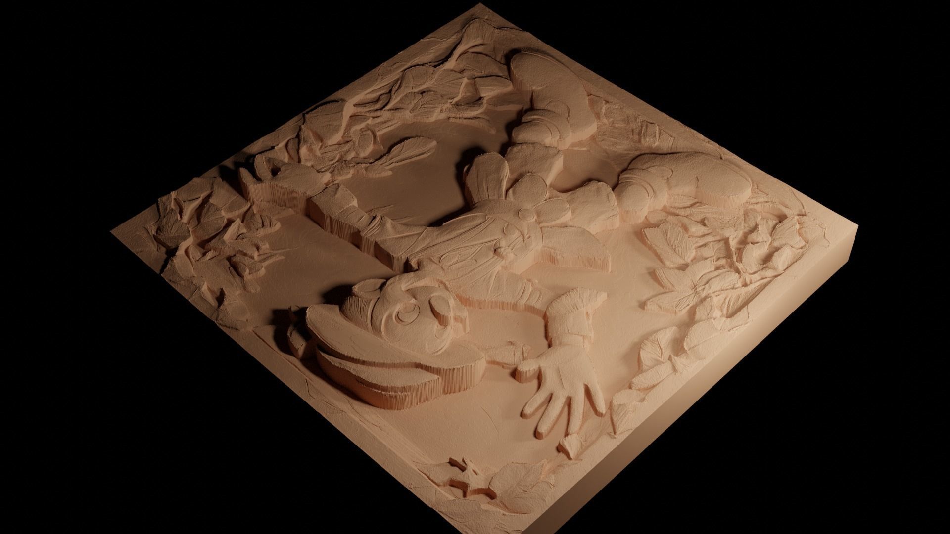 Pinocchio CNC 3d Print High Relief Sand Casting 3D print model_4