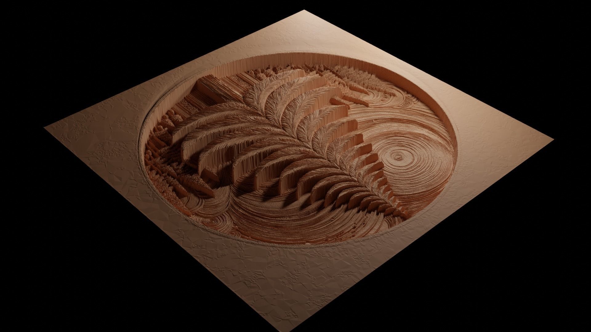 Pine Tree CNC 3d Print High Relief Sand Casting 3D print model_3