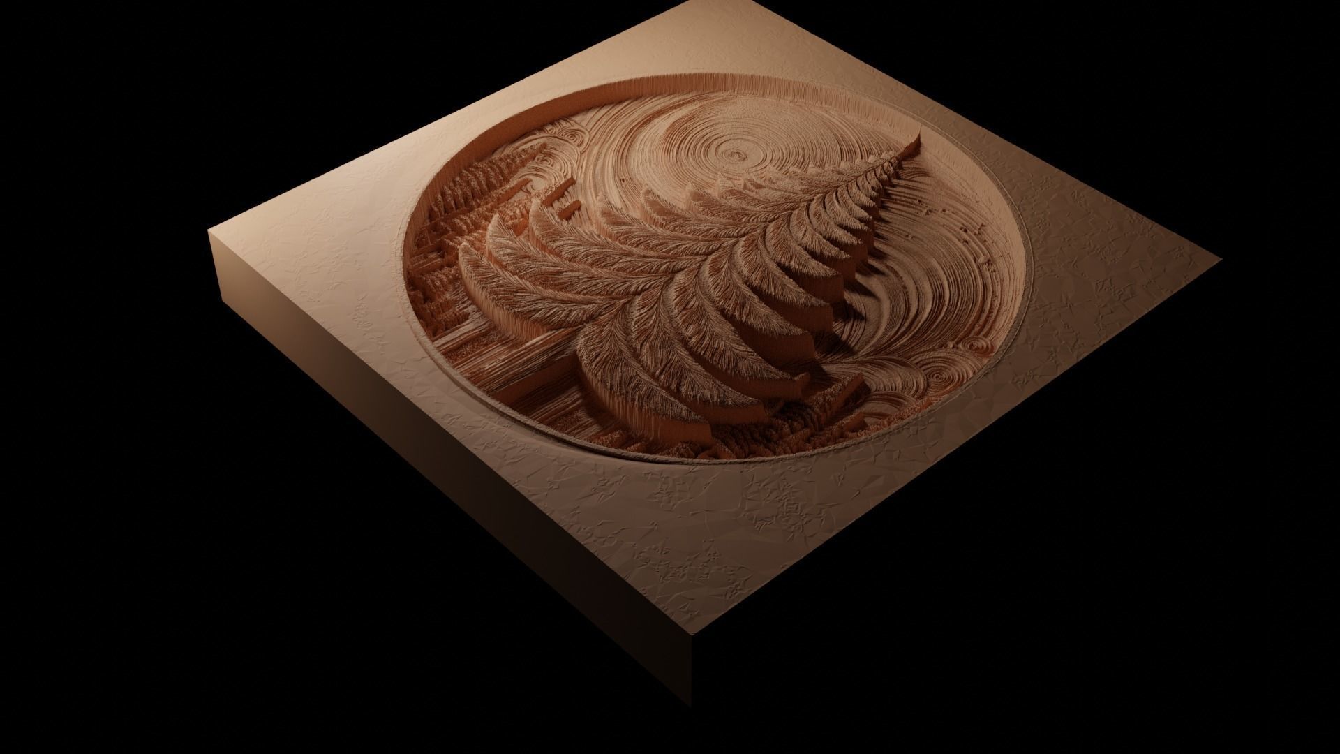 Pine Tree CNC 3d Print High Relief Sand Casting 3D print model_1