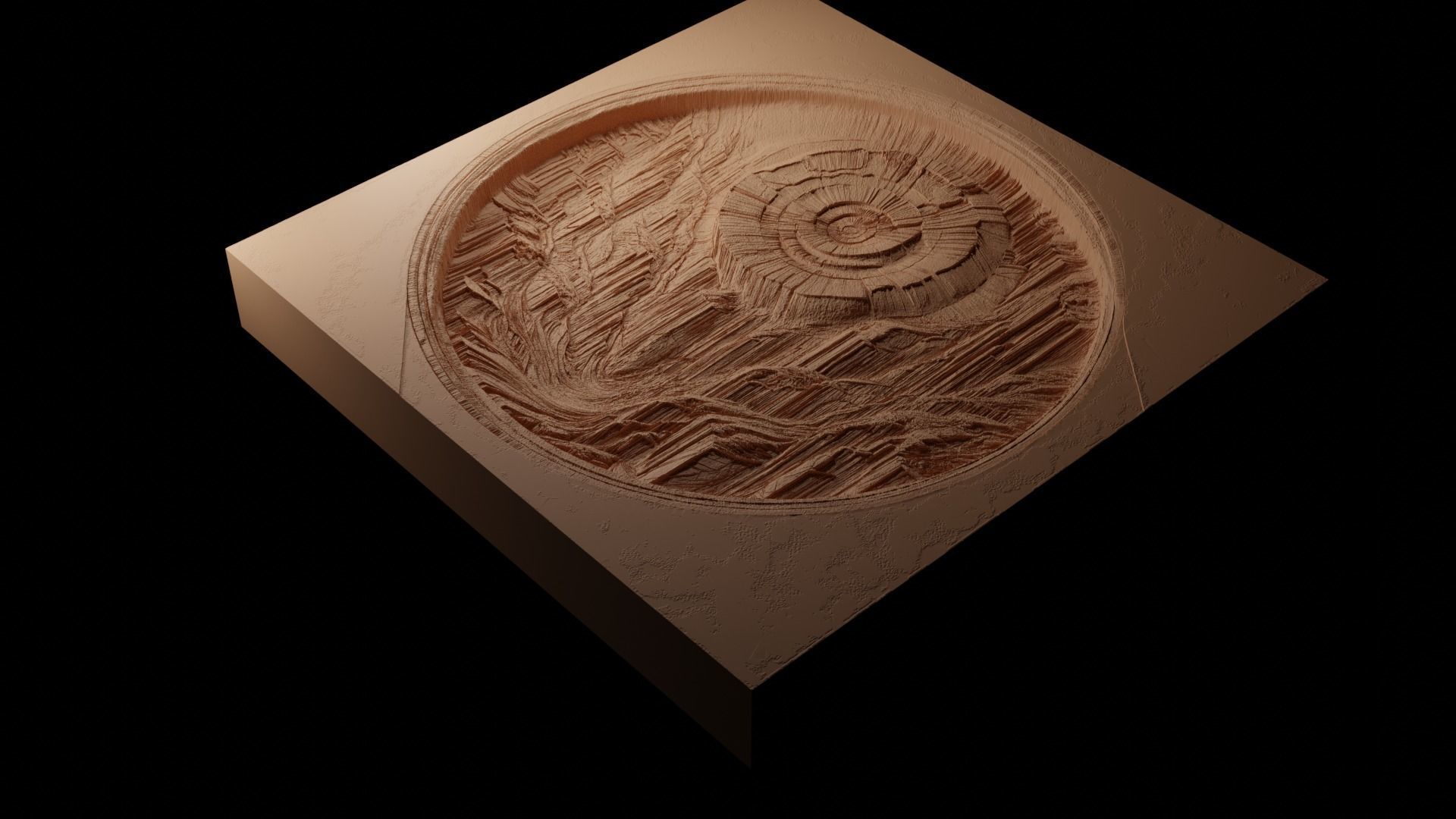 Petrified Wood CNC 3d Print High Relief Sand Casting 3D print model_1