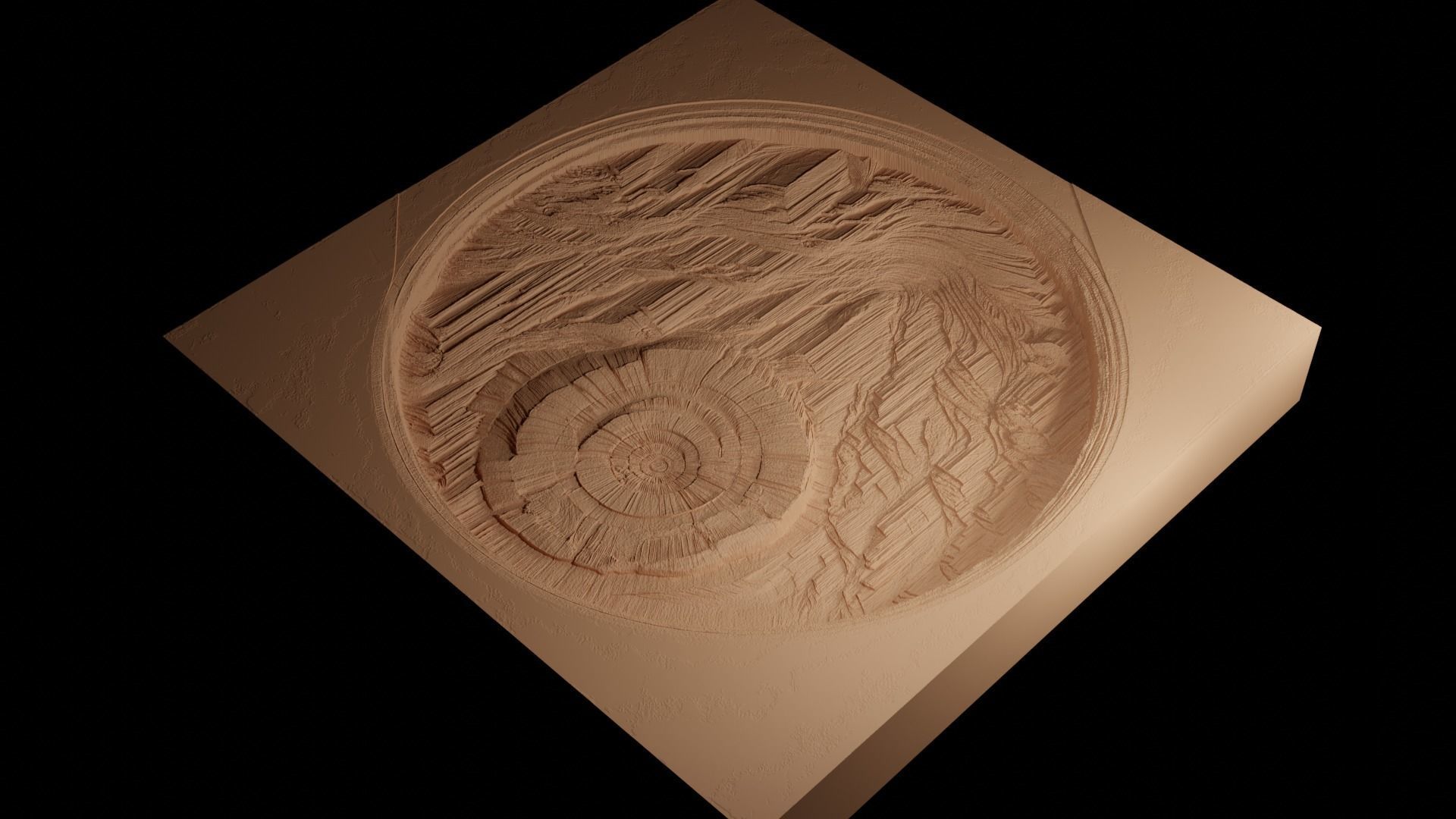 Petrified Wood CNC 3d Print High Relief Sand Casting 3D print model_4