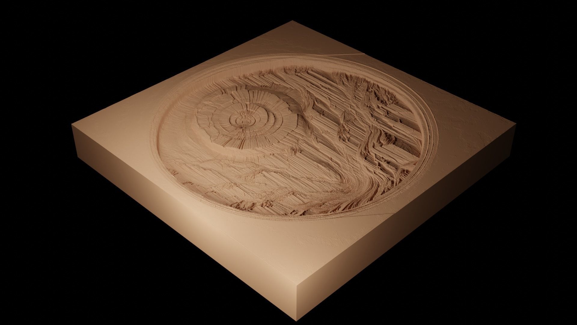 Petrified Wood CNC 3d Print High Relief Sand Casting 3D print model_2