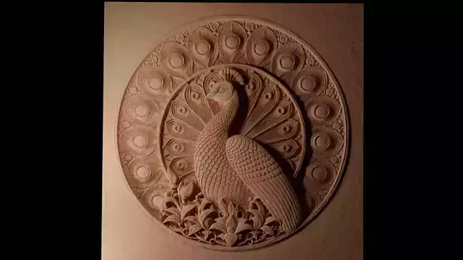 Peacock CNC 3d Print High Relief Sand Casting 3D print model