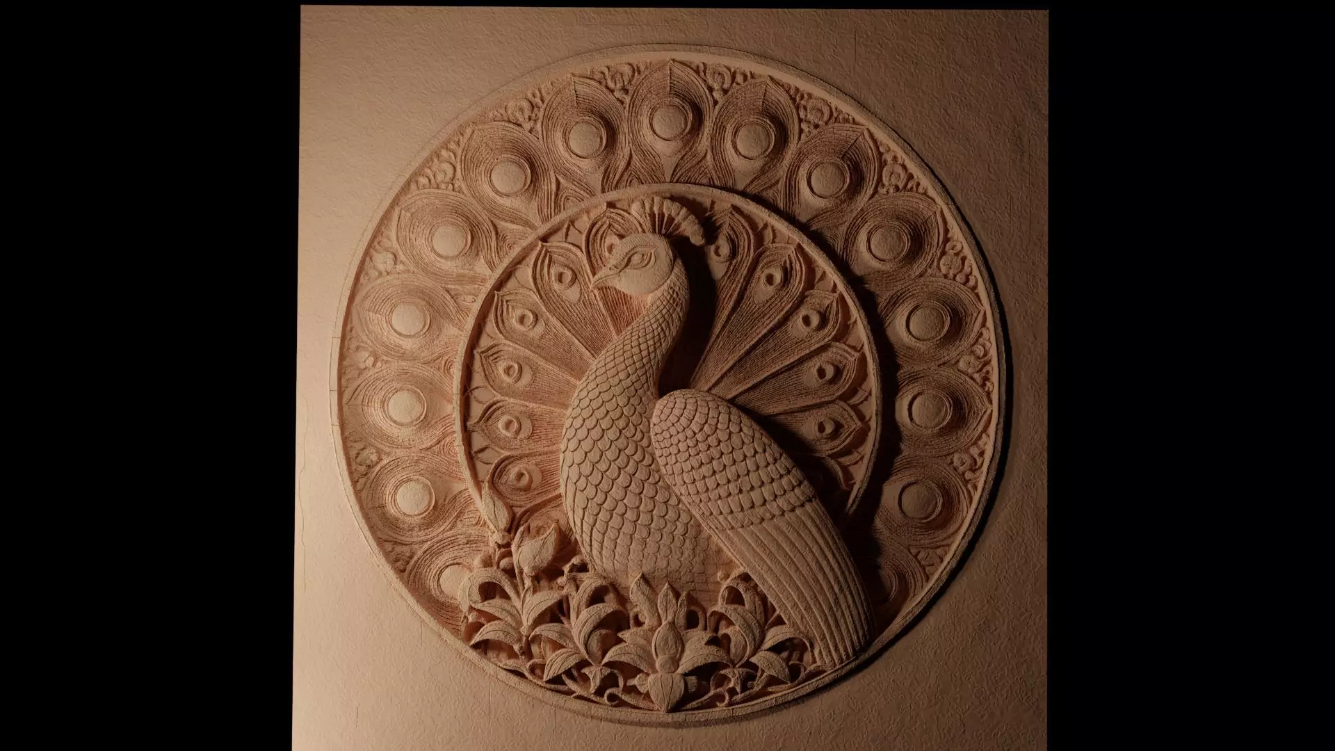 Peacock CNC 3d Print High Relief Sand Casting 3D print model_0