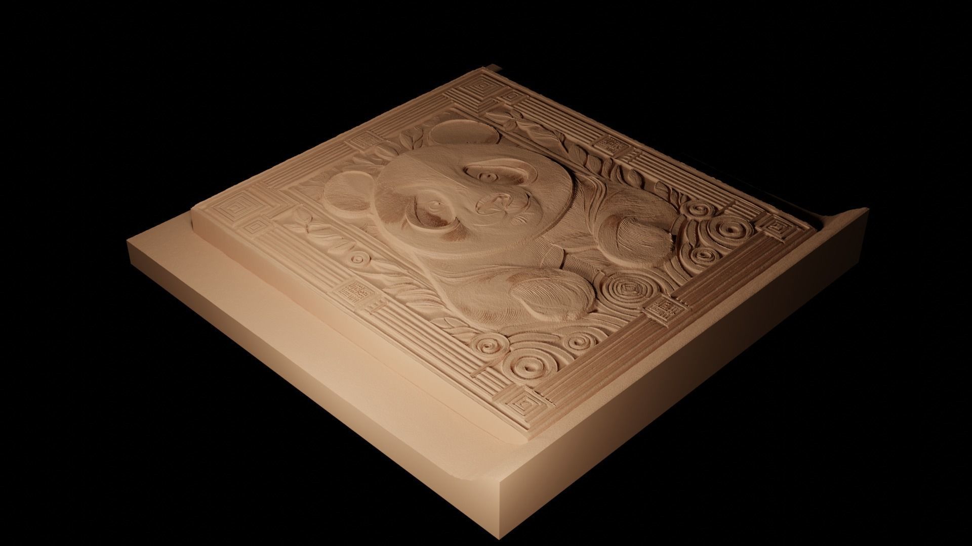 Panda CNC 3d Print High Relief Sand Casting 3D print model_2
