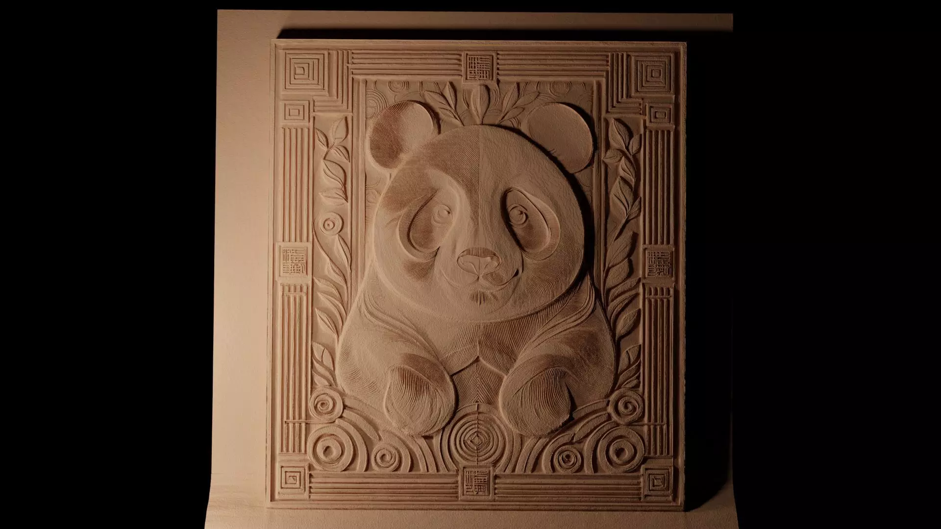 Panda CNC 3d Print High Relief Sand Casting 3D print model_0