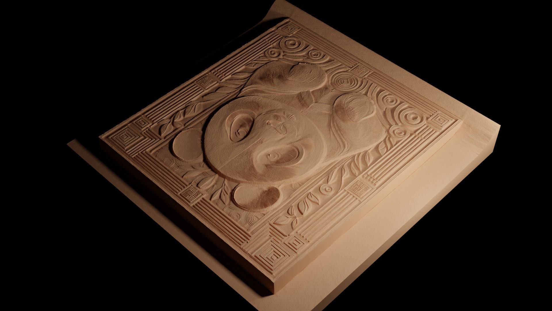 Panda CNC 3d Print High Relief Sand Casting 3D print model_4