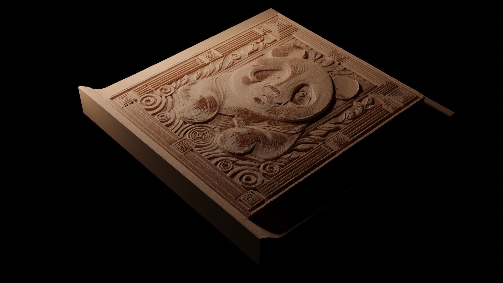 Panda CNC 3d Print High Relief Sand Casting 3D print model_1