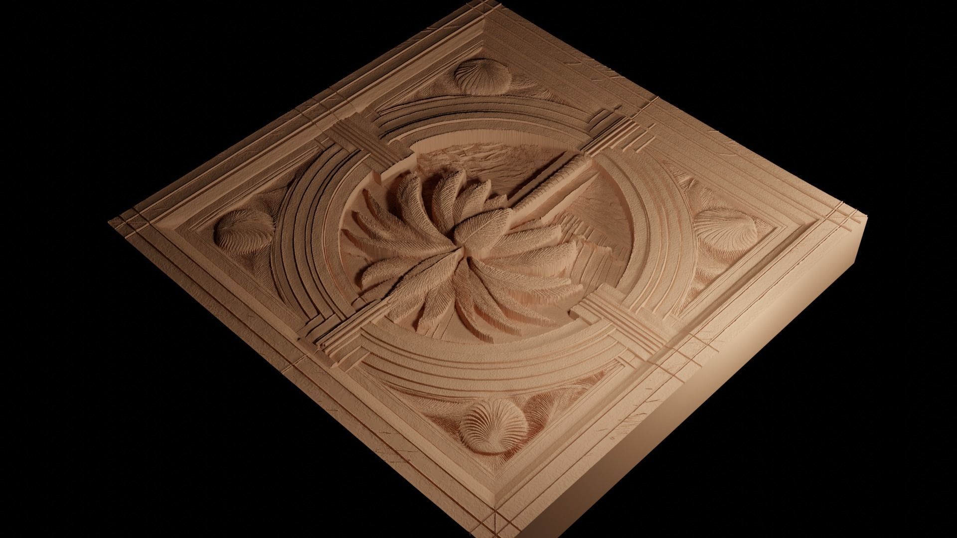 Palm Tree CNC 3d Print High Relief Sand Casting 3D print model_4