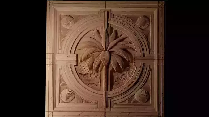 Palm Tree CNC 3d Print High Relief Sand Casting 3D print model