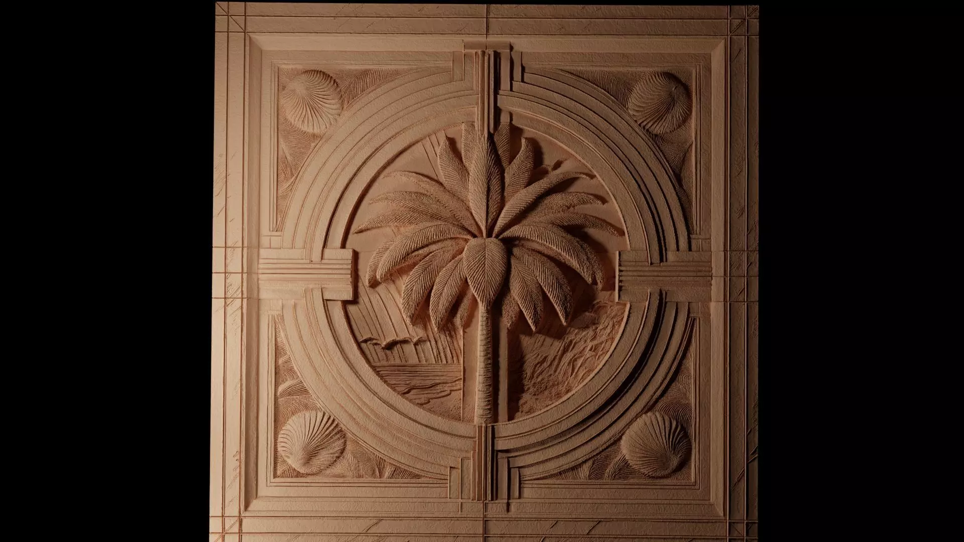 Palm Tree CNC 3d Print High Relief Sand Casting 3D print model_0