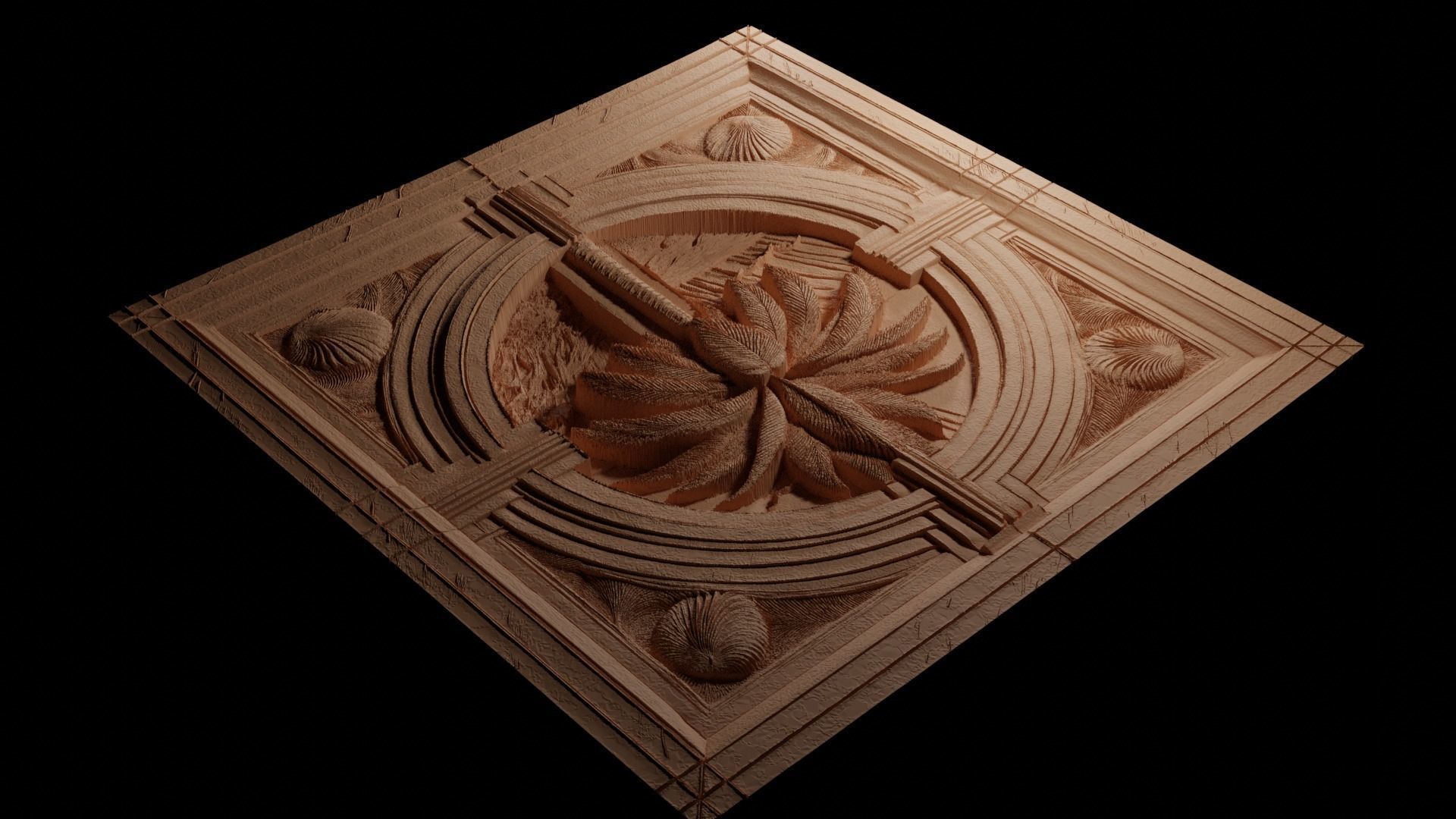 Palm Tree CNC 3d Print High Relief Sand Casting 3D print model_3