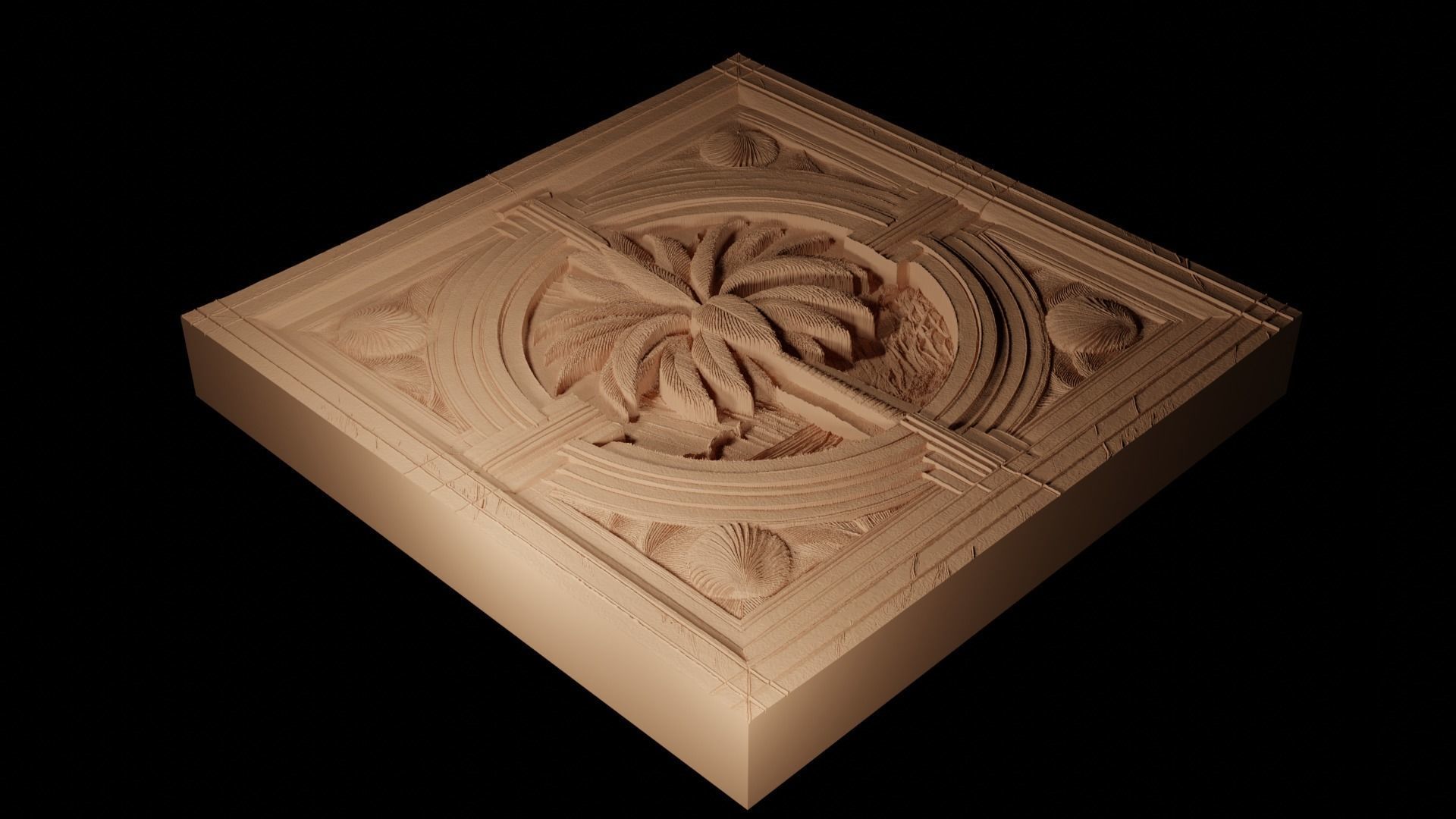 Palm Tree CNC 3d Print High Relief Sand Casting 3D print model_2