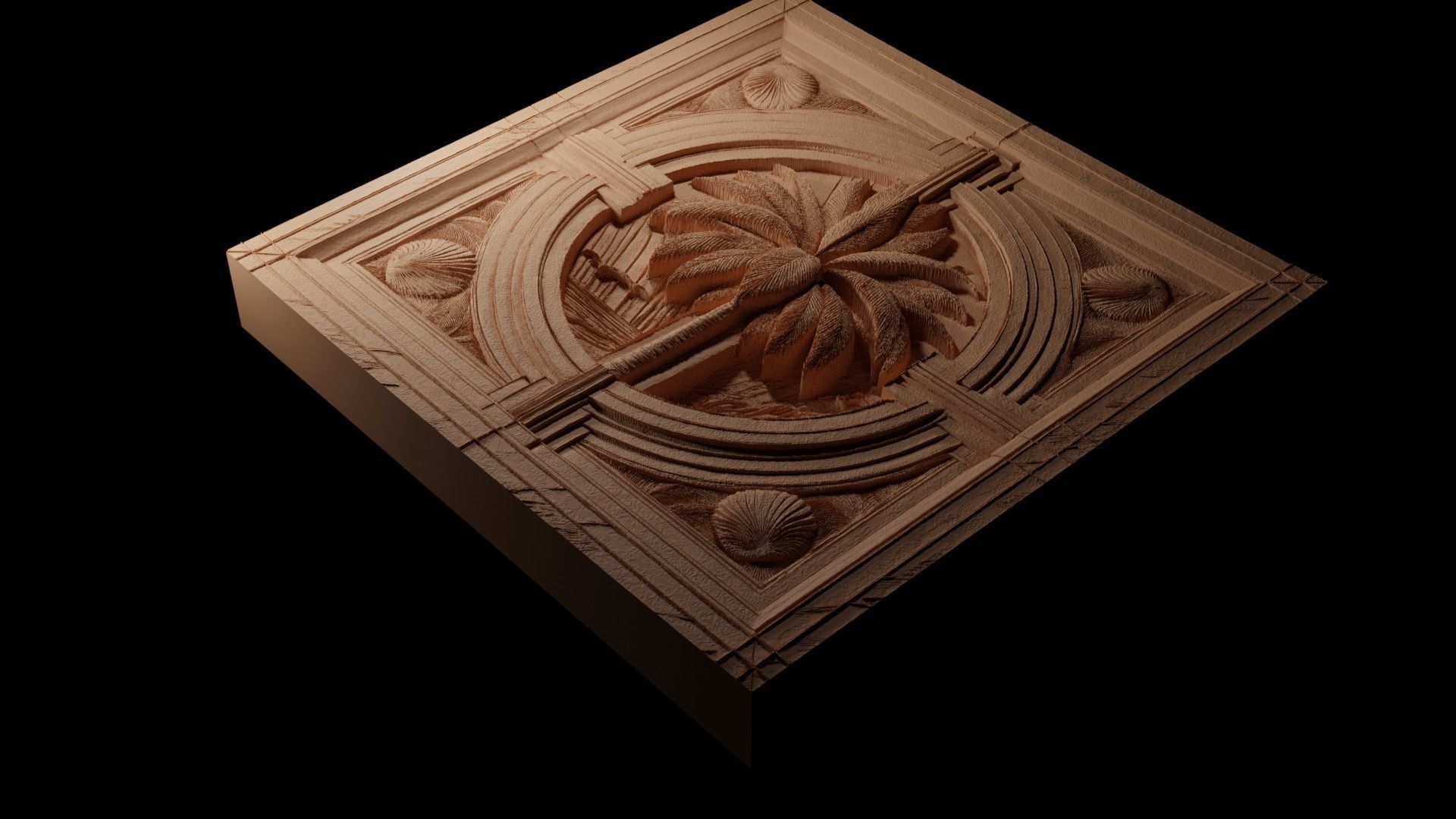 Palm Tree CNC 3d Print High Relief Sand Casting 3D print model_1