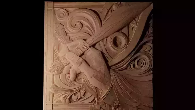 Paintbrush CNC 3d Print High Relief Sand Casting 3D print model