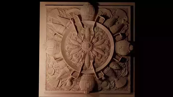 Paella CNC 3d Print High Relief Sand Casting