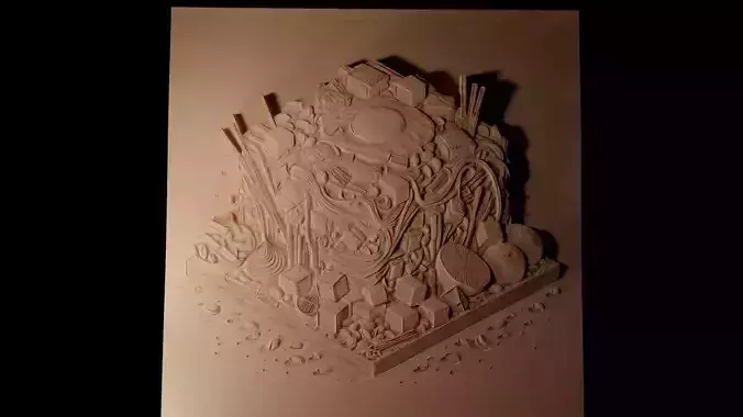 Pad Thai CNC 3d Print High Relief Sand Casting