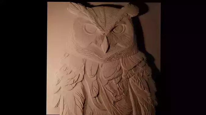 Owl CNC 3d Print High Relief Sand Casting