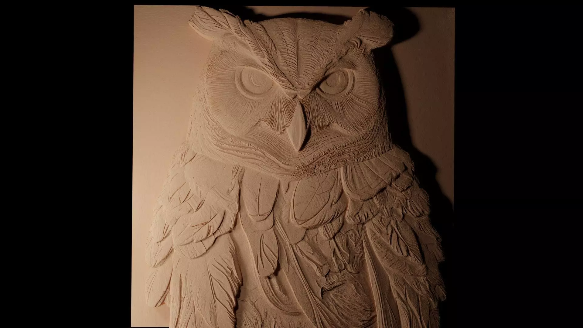 Owl CNC 3d Print High Relief Sand Casting 3D print model_0