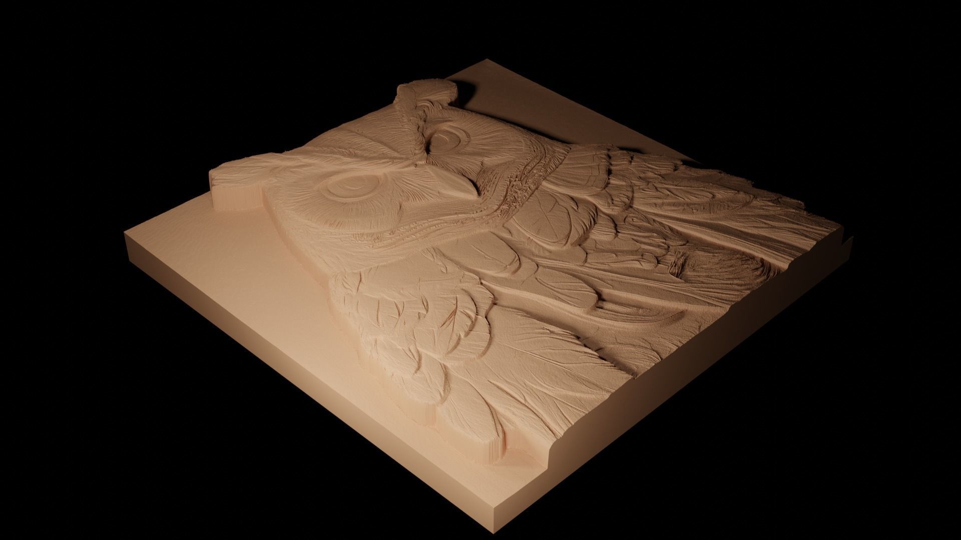 Owl CNC 3d Print High Relief Sand Casting 3D print model_2