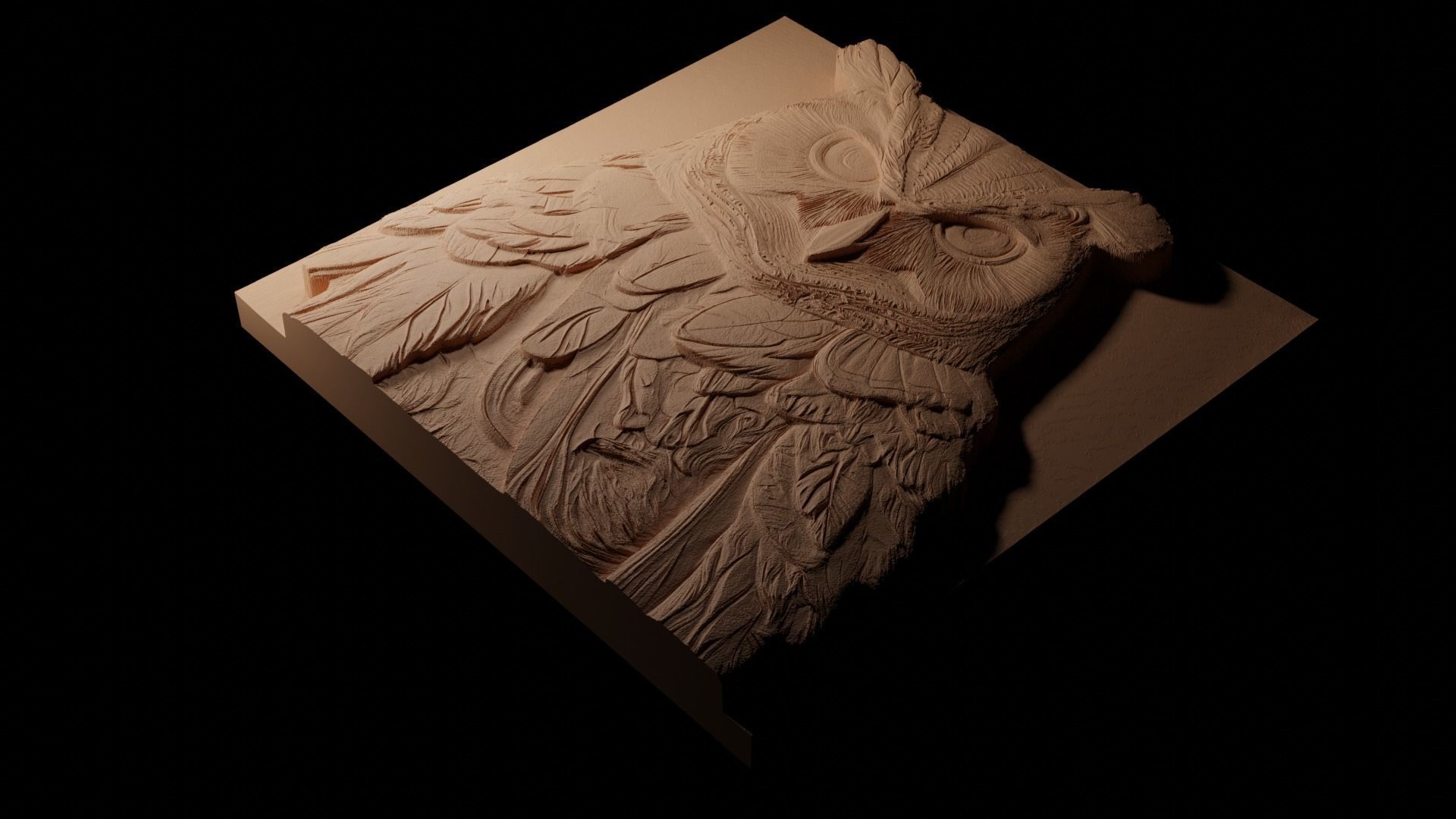 Owl CNC 3d Print High Relief Sand Casting 3D print model_1