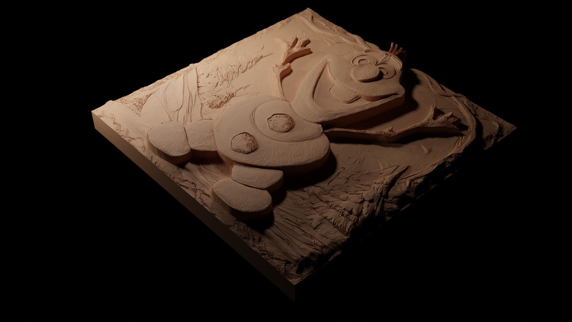 Olaf Frozen CNC 3d Print High Relief Sand Casting 3D print model_1