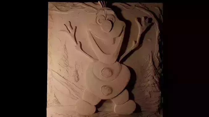 Olaf Frozen CNC 3d Print High Relief Sand Casting 3D print model