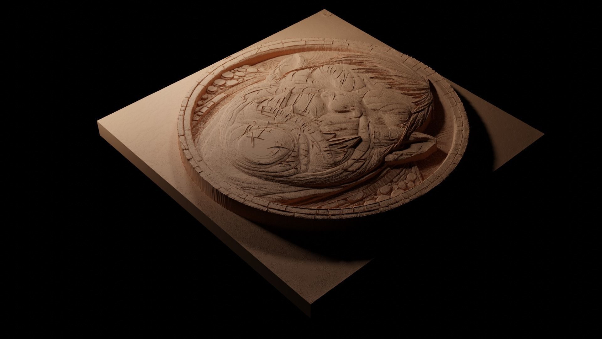 Ogre CNC 3d Print High Relief Sand Casting 3D print model_1