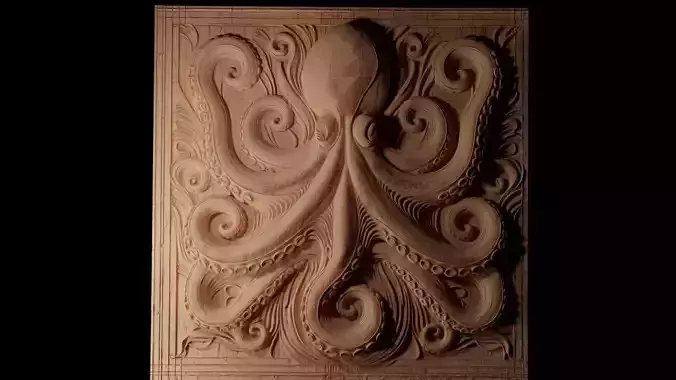 Octopus CNC 3d Print High Relief Sand Casting