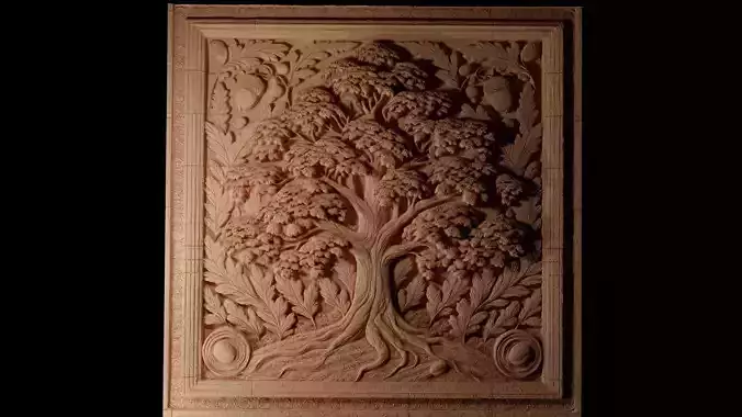 Oak Tree CNC 3d Print High Relief Sand Casting 3D print model