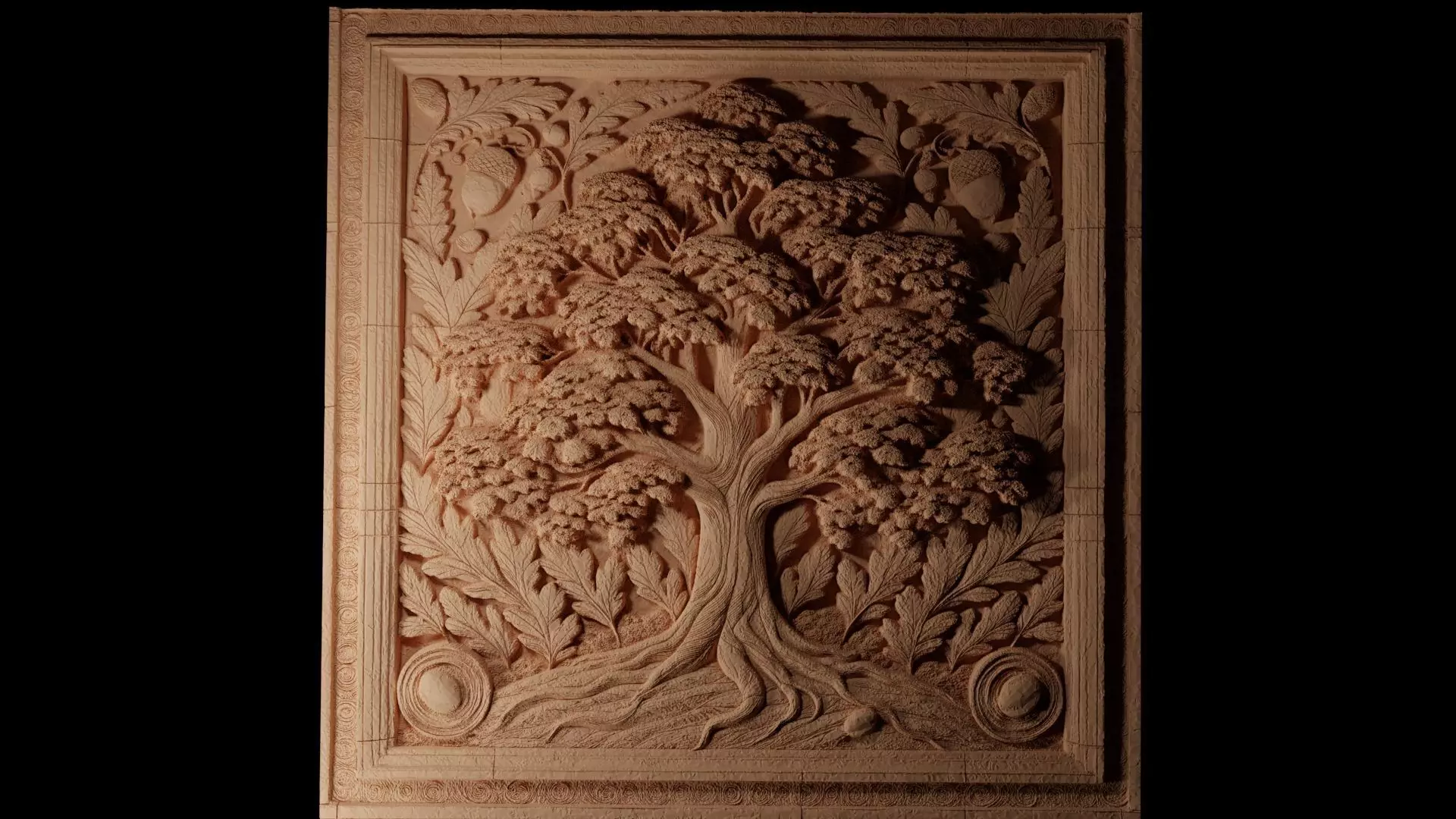Oak Tree CNC 3d Print High Relief Sand Casting 3D print model_0