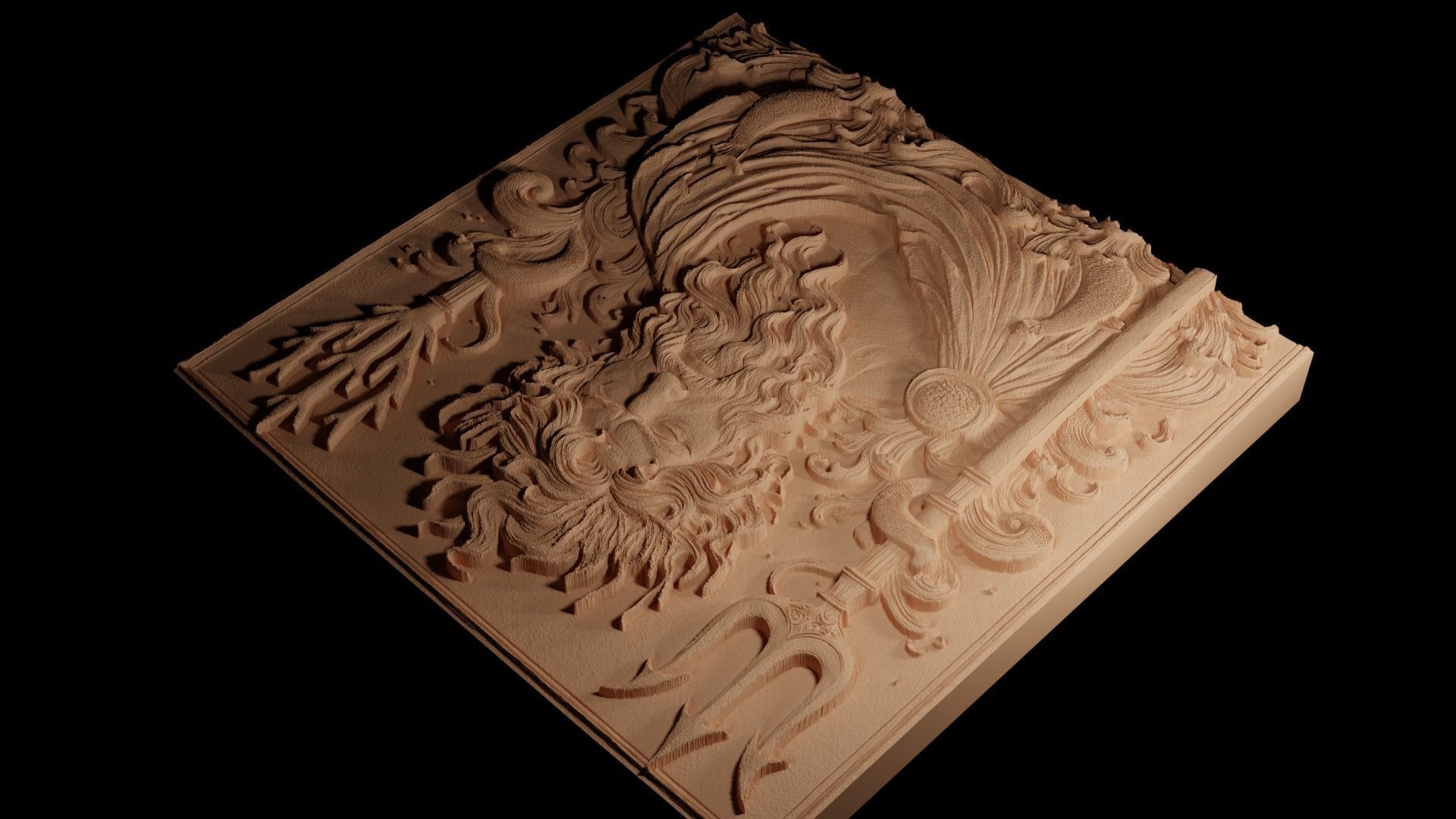 Neptune CNC 3d Print High Relief Sand Casting 3D print model_4