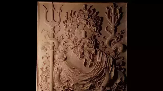 Neptune CNC 3d Print High Relief Sand Casting 3D print model