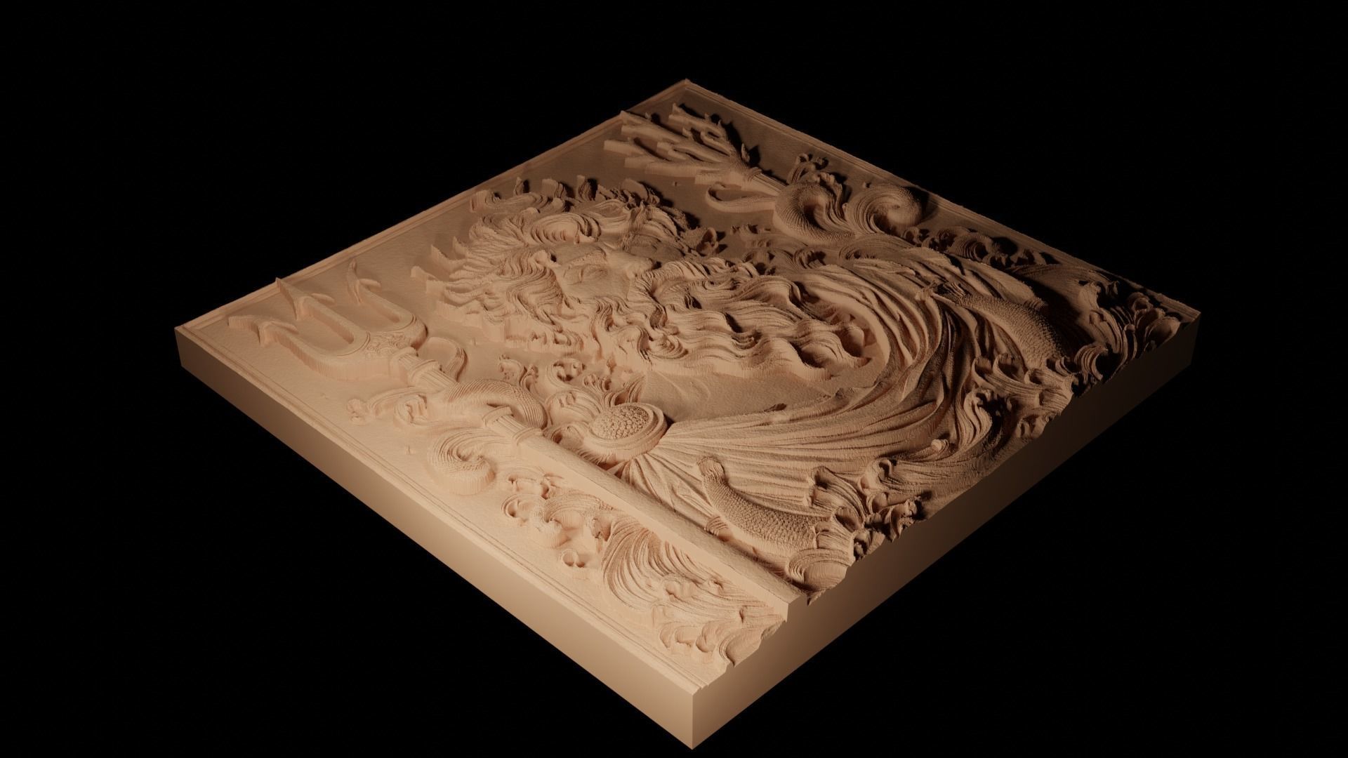 Neptune CNC 3d Print High Relief Sand Casting 3D print model_2