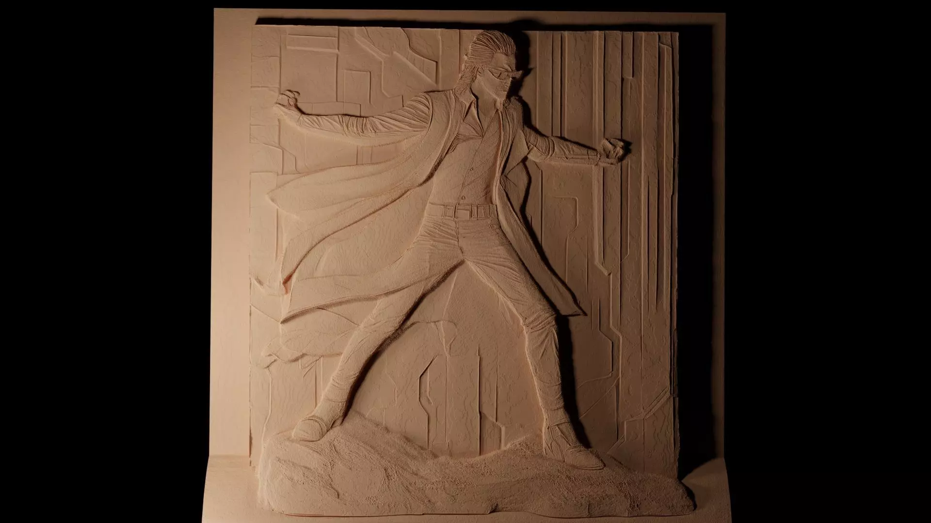 Neo The Matrix CNC 3d Print High Relief Sand Casting 3D print model_0