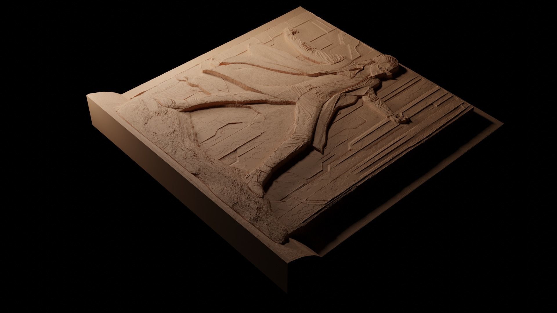 Neo The Matrix CNC 3d Print High Relief Sand Casting 3D print model_1