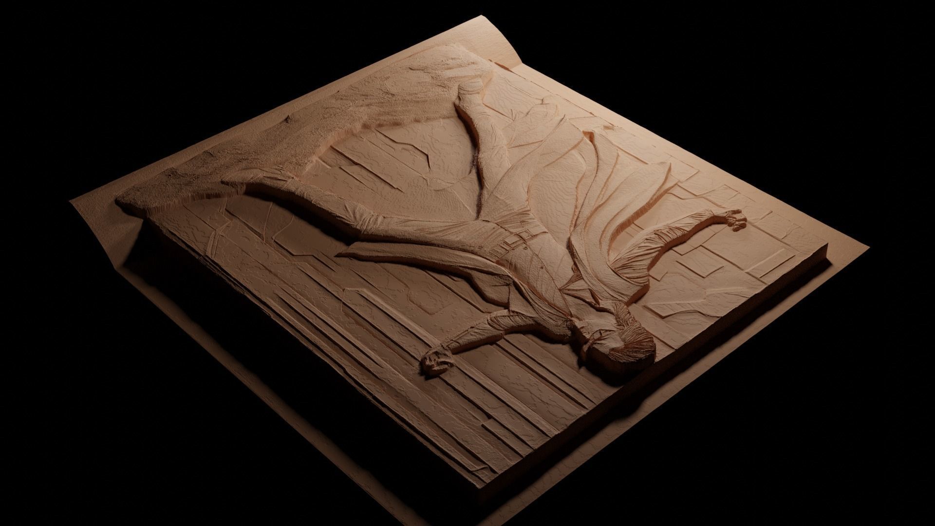 Neo The Matrix CNC 3d Print High Relief Sand Casting 3D print model_3