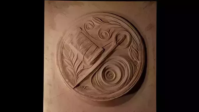 Needle and Thread CNC 3d Print High Relief Sand Casting 3D print model