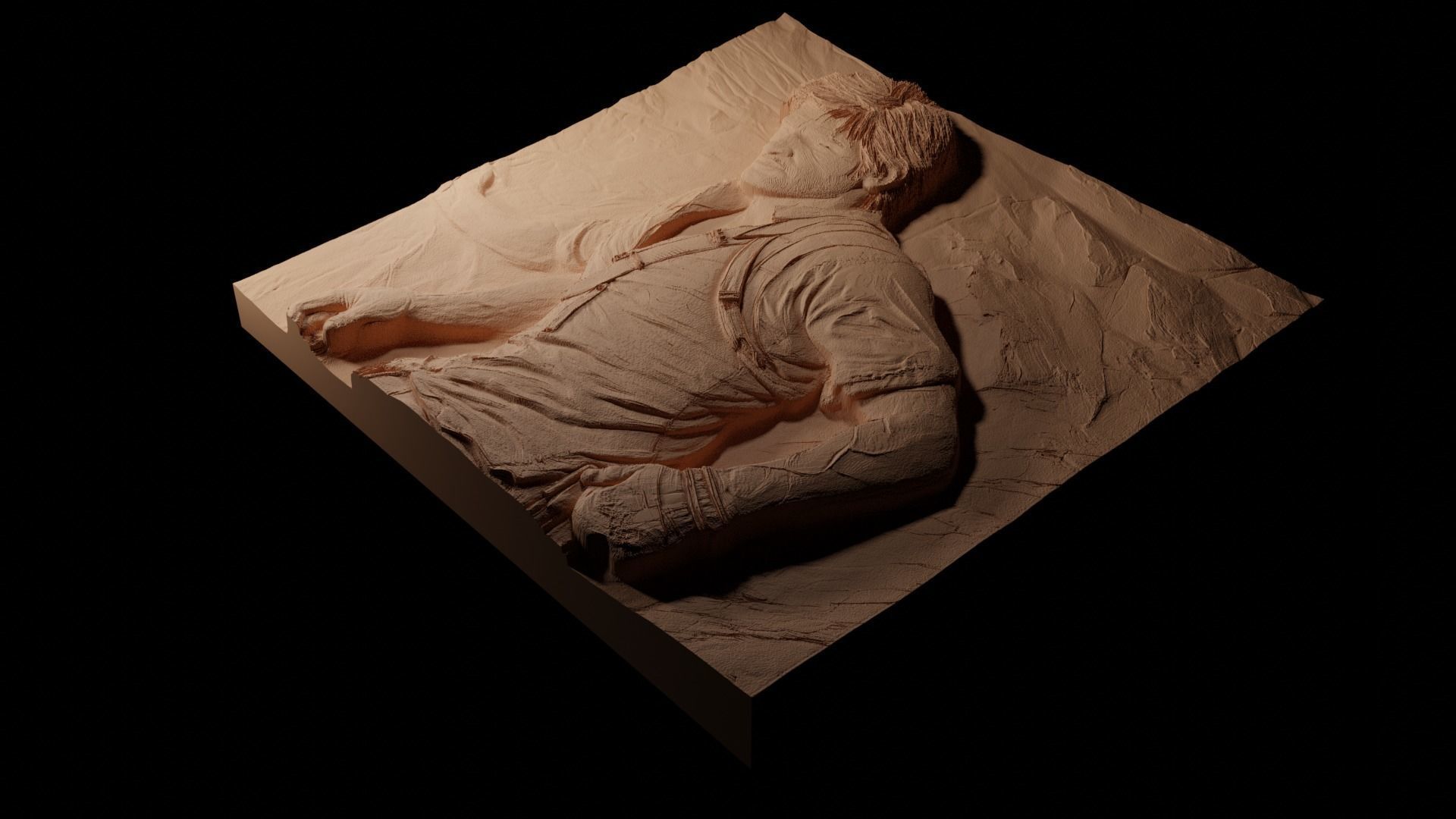 Nathan Drake Uncharted CNC 3d Print High Relief Sand Casting 3D print model_1