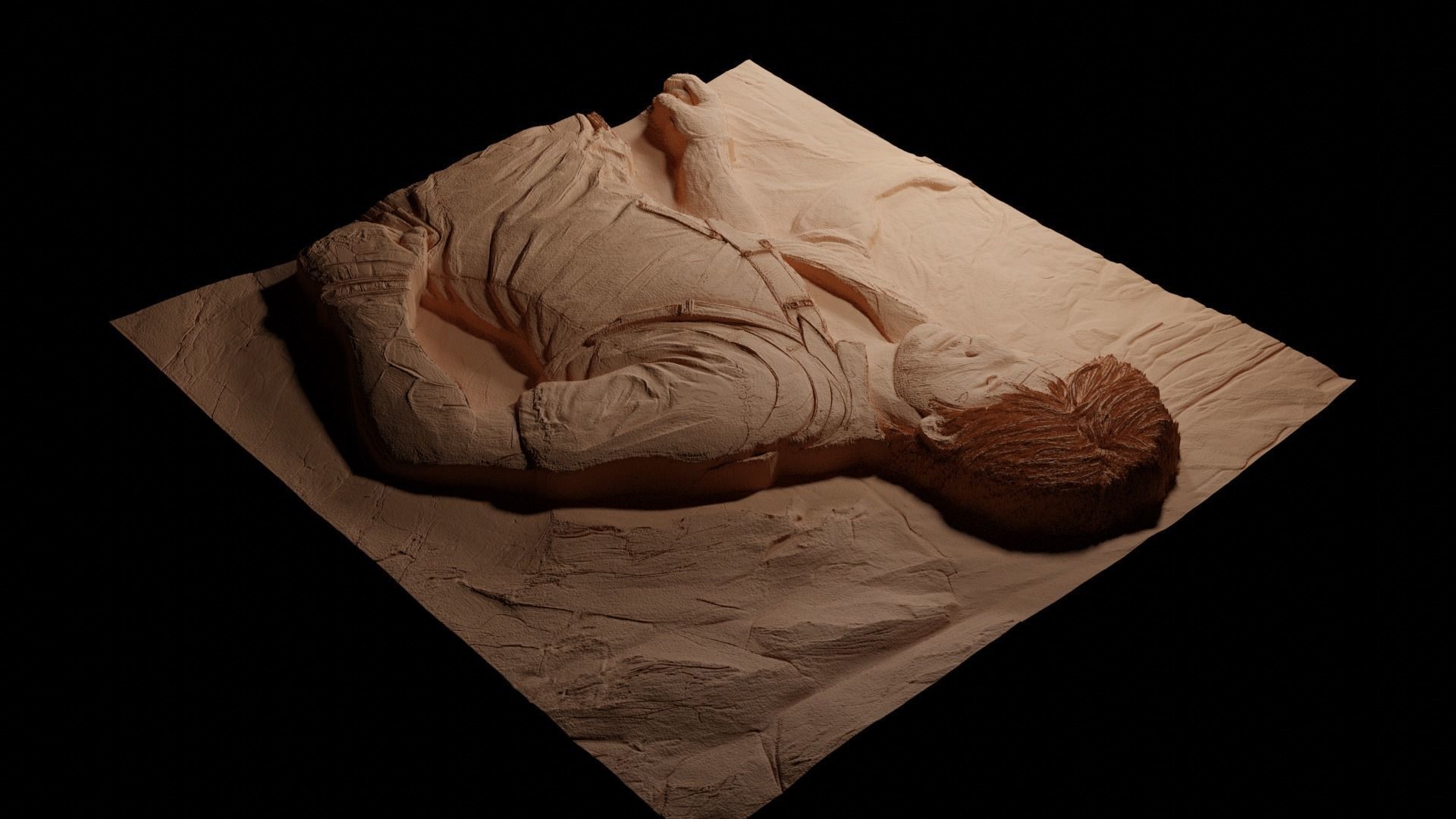 Nathan Drake Uncharted CNC 3d Print High Relief Sand Casting 3D print model_3