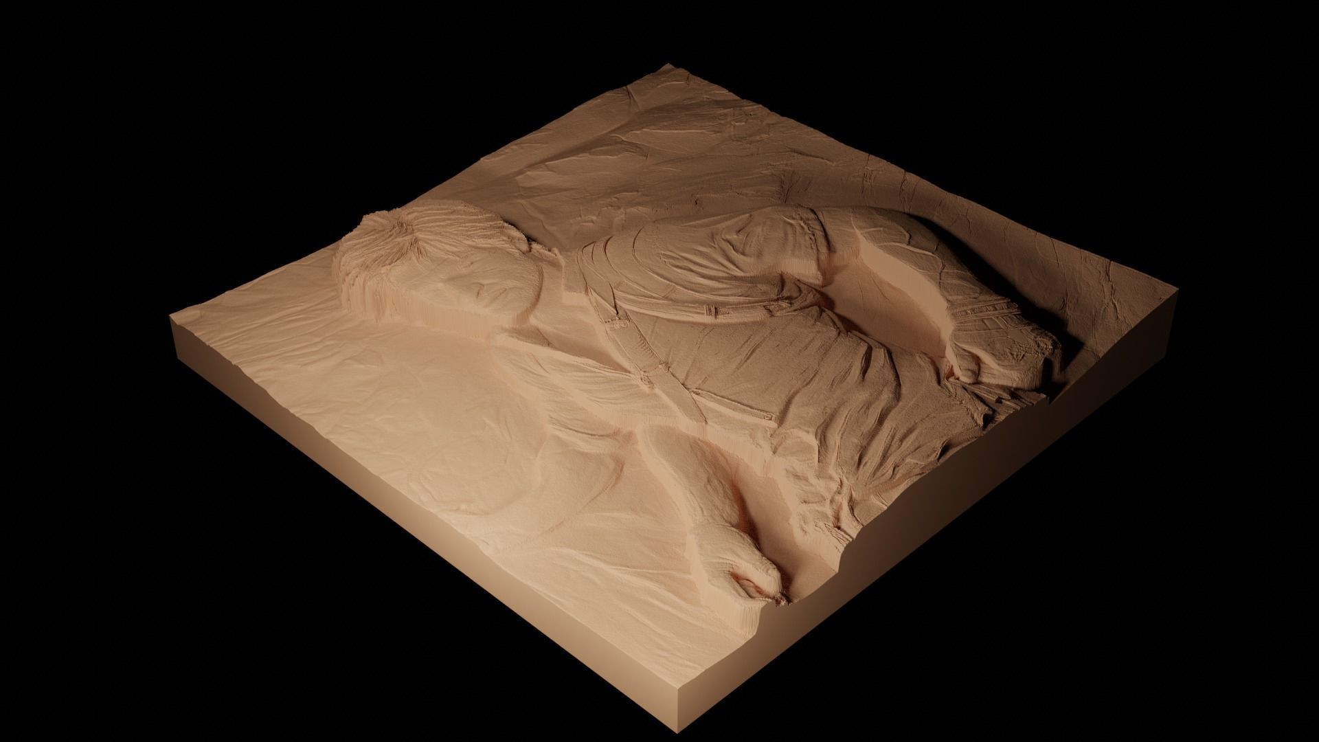 Nathan Drake Uncharted CNC 3d Print High Relief Sand Casting 3D print model_2