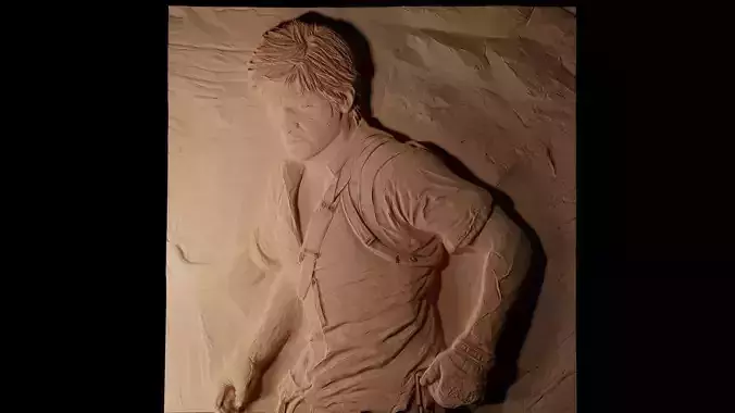 Nathan Drake Uncharted CNC 3d Print High Relief Sand Casting