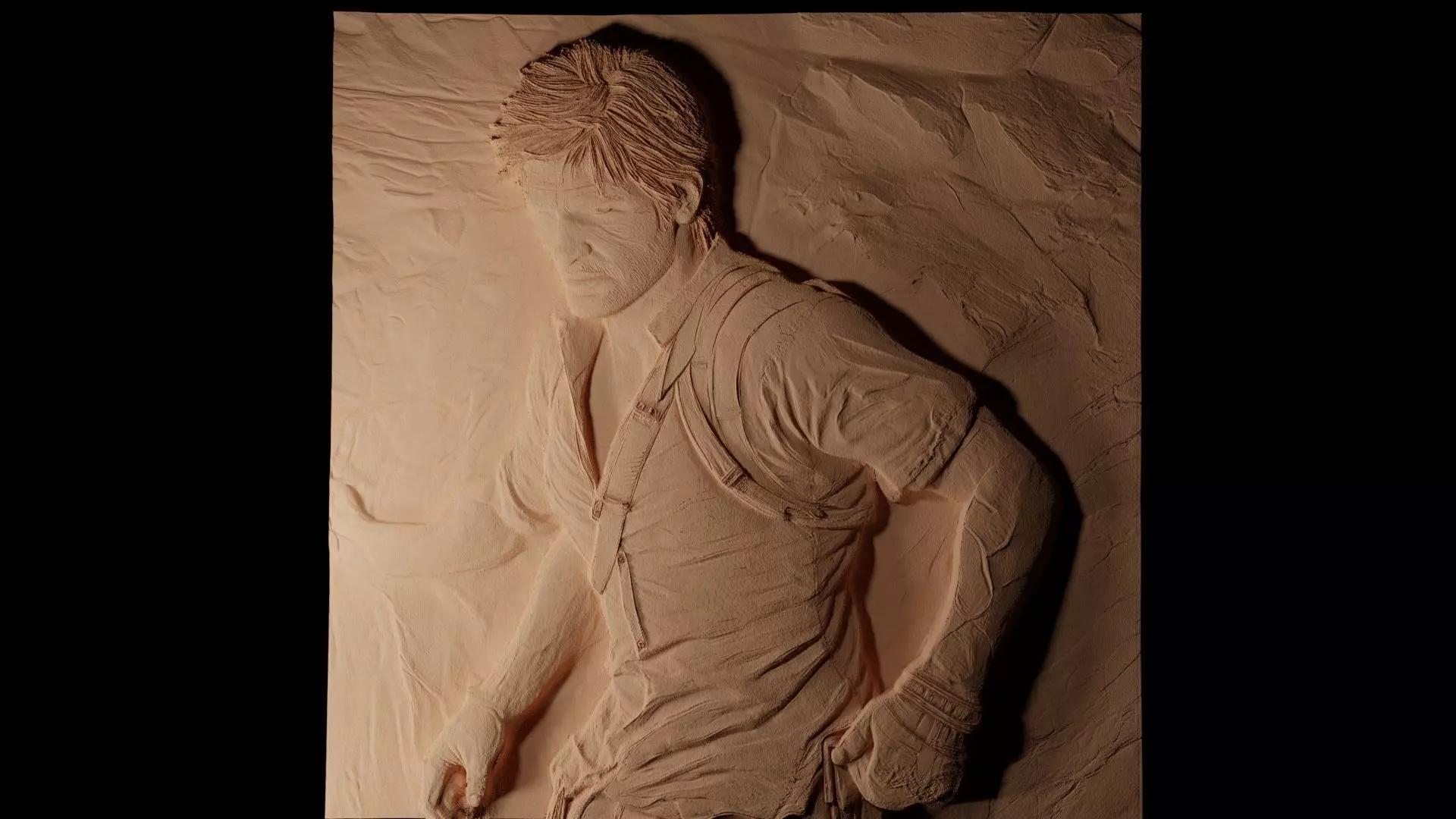 Nathan Drake Uncharted CNC 3d Print High Relief Sand Casting 3D print model_0