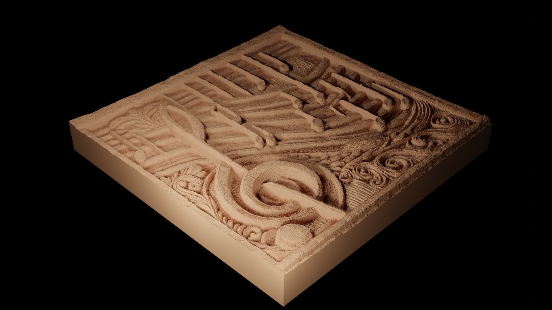 Music Staff CNC 3d Print High Relief Sand Casting 3D print model_2