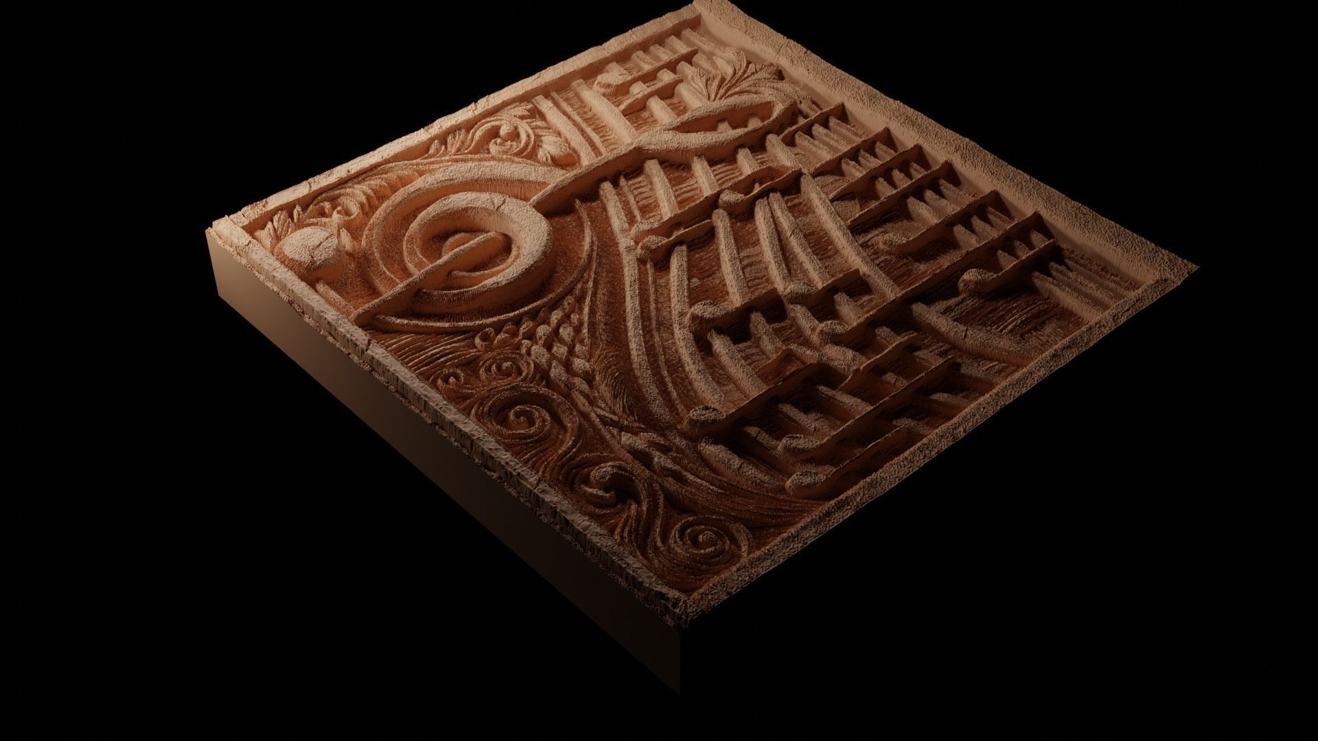 Music Staff CNC 3d Print High Relief Sand Casting 3D print model_1